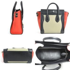 Celine Shopper Luggage Red Gold Black Gray Nubuck Bag Crossbody